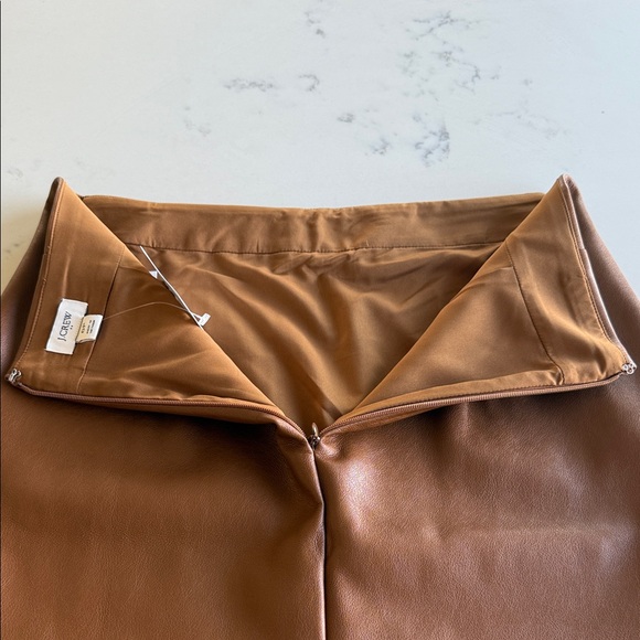 NWT J. Crew Factory Tan Faux Leather Pencil Skirt - Picture 7 of 8